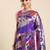 Dark purple woven paithani silk saree with blouse