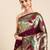Dark maroon woven paithani silk saree with blouse