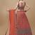 Orange floral print art silk semi stitched lehenga