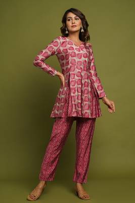 Pink Silk Co-ord Set 3