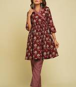MUSLIN PRINTED SHORT KURTA & PANT