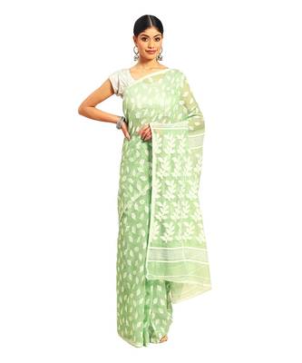 Handloom Jamdani on silk cotton 1