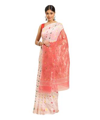 Handloom Jamdani on silk cotton 1