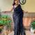 Black woven georgette saree with blouse
