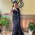 Black woven georgette saree with blouse