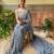 Grey woven georgette saree with blouse