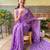 Purple woven georgette saree with blouse