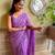 Purple woven georgette saree with blouse
