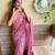Pink woven georgette saree with blouse