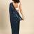 Navy blue embroidered georgette saree with blouse