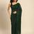 Green embroidered georgette saree with blouse