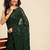 Green embroidered georgette saree with blouse