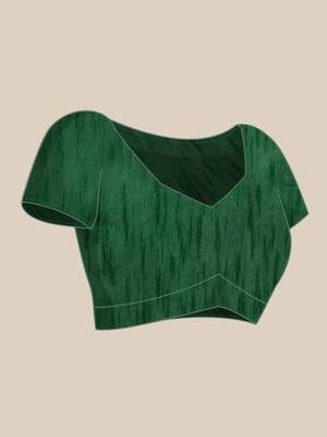 Green embroidered georgette saree with blouse 5