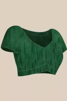 Green embroidered georgette saree with blouse