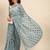 Grey embroidered georgette saree with blouse