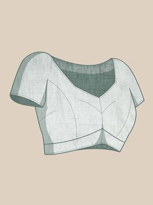 Grey embroidered georgette saree with blouse 5