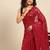 Red embroidered georgette saree with blouse