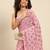 Light pink embroidered georgette saree with blouse