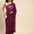 Wine embroidered georgette saree with blouse