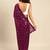 Wine embroidered georgette saree with blouse