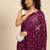 Wine embroidered georgette saree with blouse