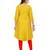 Yellow plain cotton girls-top-bottom