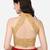 Pujia Mills Women's Georgett Chikankari Work Sleeveless Halter Neck Gold Saree Blouse