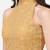 Pujia Mills Women's Georgett Chikankari Work Sleeveless Halter Neck Gold Saree Blouse