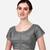 Pujia Mills Women's Phantom Silk Daily Wear Short Sleeve Round Neck Grey Saree Blouse