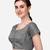 Pujia Mills Women's Phantom Silk Daily Wear Short Sleeve Round Neck Grey Saree Blouse