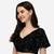 Pujia Mills Women's Velvet Sequins Work Cap Sleeve Readymade Black Saree Blouse
