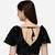 Pujia Mills Women's Velvet Sequins Work Cap Sleeve Readymade Black Saree Blouse