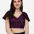 Pujia Mills Women's Velvet Sequins Work Cap Sleeve Readymade Wine Saree Blouse
