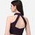 Pujia Mills Women's Velvet Embroidery Sequins Work Sleeveless Halter Neck Readymade Wine Saree Blouse