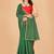 Green printed jacquard saree with blouse