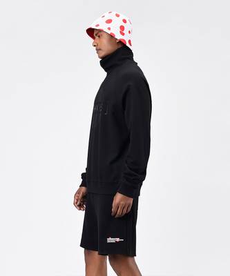 Black Typography Mens Turtle Neck Sweatshirt 4