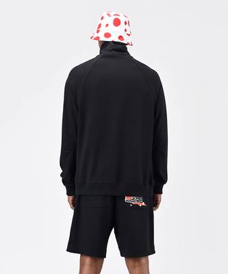 Black Typography Mens Turtle Neck Sweatshirt 5