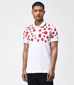 Red Polka Dot Printed Mens Polo T-Shirt