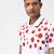 Red Polka Dot Printed Mens Polo T-Shirt