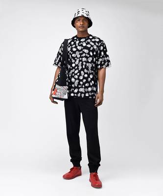 Black Polka Dot Tulle Mens T-Shirt 2
