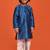 Blue plain silk blend boys-dhoti-kurta