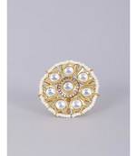 Ring Crafted With Polki And Kundan Embellishments