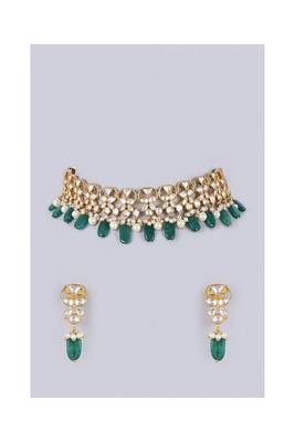 Choker Crafted With Polki And Kundan Embellishments With Matching  earring 2