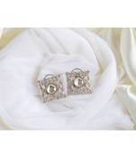 Two Tone Finish Kundan Polki Studs Earirngs