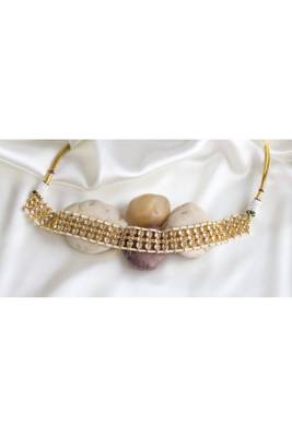 Gold Finish Kundan polki  Choker Necklace Set 1