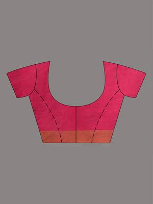 Multicolor hand woven pure cotton saree with blouse 5