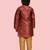 Red plain jaquard boys-sherwani