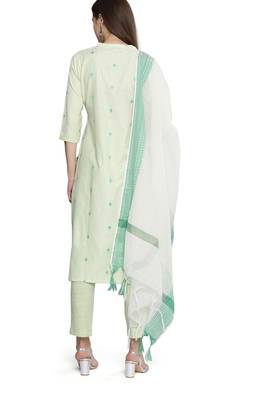 Green weaved cotton salwar 2