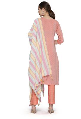 Orange weaved cotton salwar 2