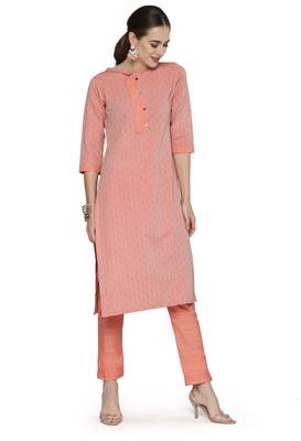 Orange weaved cotton salwar 3